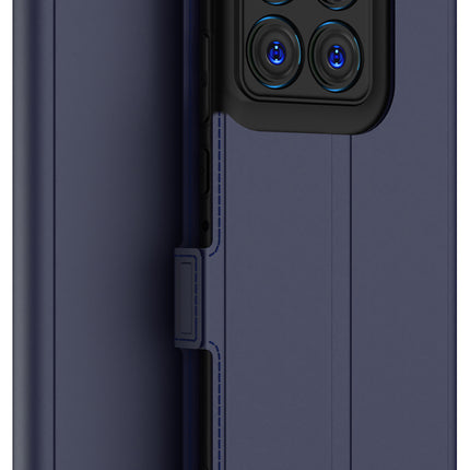 Kapa Noble Slim Magnetic Leather Flip Case Cover for Moto Edge 60 Pro | Card Holder Stand Flip Wallet Case (Blue)