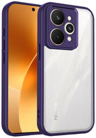 Kapa Hawkeye Clear Slim Tough Back Cover for Realme 15 Pro 5G | Camera Lens Protector Anti Yellow Shockproof Clear Hybrid Case Cover (Purple)