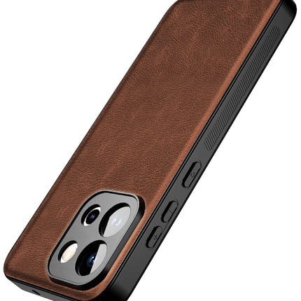 Kapa Tux Leather Back Cover for OnePlus 13S | Slim Shockproof Camera Protection Bumper Case (Brown)