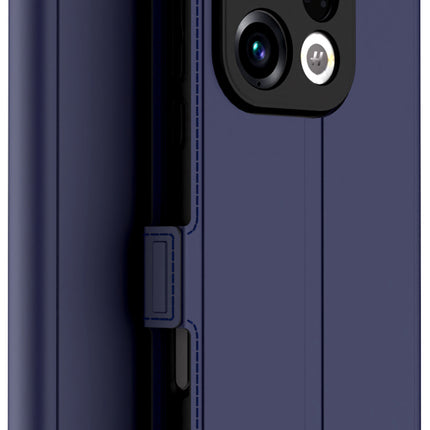 Kapa Noble Slim Magnetic Leather Flip Case Cover for Oppo Find X9 | Card Holder Stand Flip Wallet Case (Blue) - Mobizang