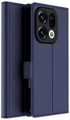 Kapa Noble Slim Magnetic Leather Flip Case Cover for Oppo Find X9 | Card Holder Stand Flip Wallet Case (Blue) - Mobizang
