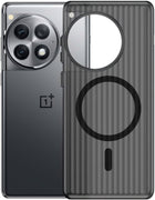 Kapa Matte Magnetic Wave Grip Back Cover for OnePlus 12 | [MagSafe Compatible] Wireless charging, Slim, Metal Buttons, Frosted Back Case (Grey)