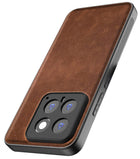 Kapa Tux Leather Back Cover for Xiaomi 14 (5G) | Slim Shockproof Camera Protection Bumper Case (Brown)