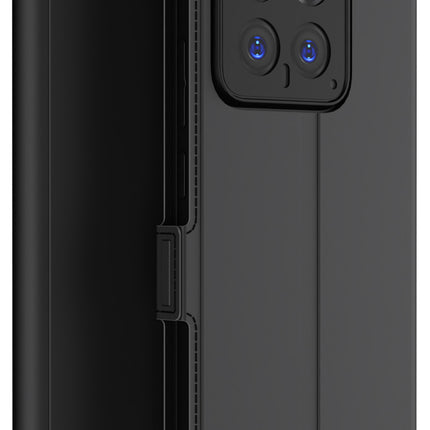 Kapa Noble Slim Magnetic Leather Flip Case Cover for Xiaomi 14 (5G) | Card Holder Stand Flip Wallet Case (Black)