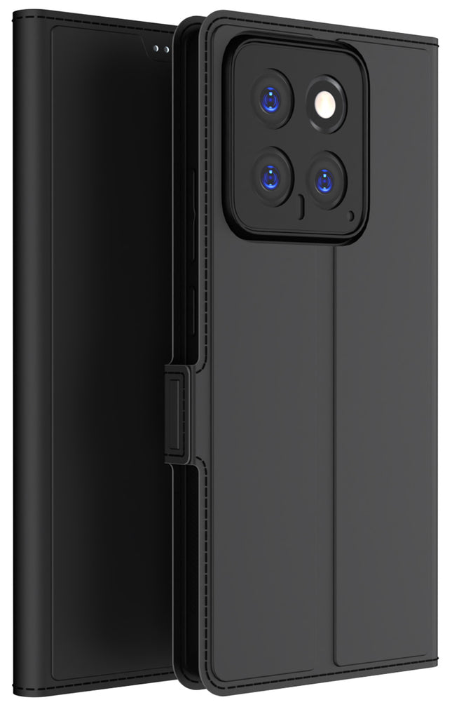 Kapa Noble Slim Magnetic Leather Flip Case Cover for Xiaomi 14 (5G) | Card Holder Stand Flip Wallet Case (Black)
