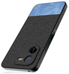 Kapa Soft Fabric & Leather Hybrid Protective Back Cover for IQOO Z9X | Shockproof Slim Hard Anti Slip Back Case (Black,Blue)