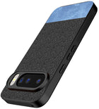 Kapa Soft Fabric & Leather Hybrid Protective Back Cover for Google Pixel 10 | Shockproof Slim Hard Anti Slip Back Case (Black,Blue)