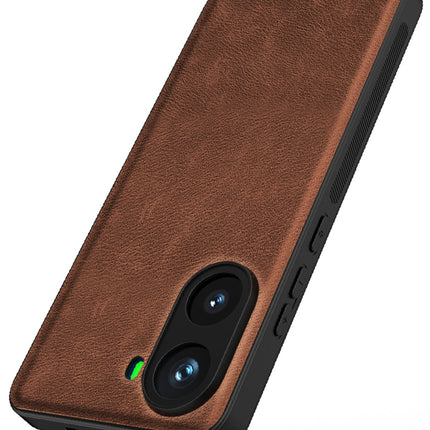Kapa Tux Leather Back Cover for Poco X7 Pro 5G | Slim Shockproof Camera Protection Bumper Case (Brown)