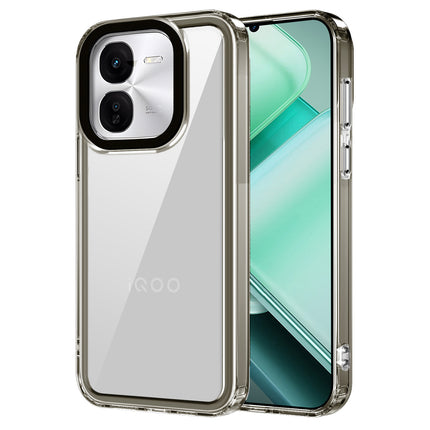 Kapa Warrior Acrylic Clear Back Cover For IQOO Z9X | Slim Shockproof [Military Grade Protection] Hybrid Bumper Case (Grey Sides)