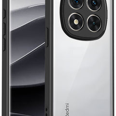 Kapa Hawkeye Clear Slim Tough Back Cover for Redmi Note 15 5G | Camera Lens Protector Anti Yellow Shockproof Clear Hybrid Case Cover (Black) - Mobizang