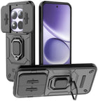 Kapa Armor Slider Back Cover for Redmi Note 15 Pro 5G | Inbuilt Ring + Camera Slider Shockproof Lens Protection Bumper Back Case (Black) - Mobizang