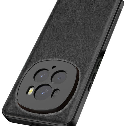 Kapa Tux Leather Back Cover for Honor Magic 6 PRO | Slim Shockproof Camera Protection Bumper Case (Black)