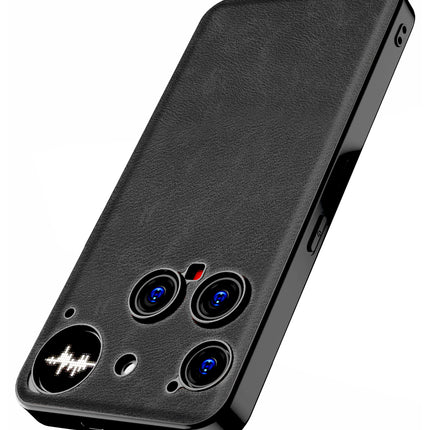 Kapa Tux Leather Back Cover for Nothing Phone 3 5G | Slim Shockproof Camera Protection Bumper Case (Black)