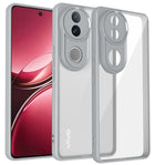 Kapa Hawkeye Clear Back Cover for Vivo V50 5G | Camera Lens Protector Shockproof Slim Clear Case Cover (Grey Sides) - Mobizang