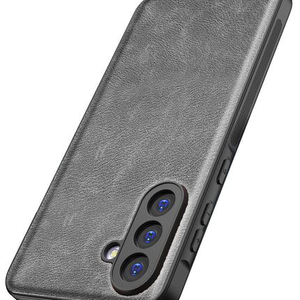 Kapa Tux Leather Back Cover for Samsung Galaxy A16 | Slim Shockproof Camera Protection Bumper Case (Grey)