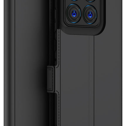 Kapa Noble Slim Magnetic Leather Flip Case Cover for Moto Edge 60 Pro | Card Holder Stand Flip Wallet Case (Black) - Mobizang