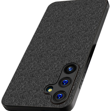 Kapa Soft Full Fabric Protective Back Case Cover for Samsung Galaxy A55 (5G) | Shockproof Slim Hard Anti Slip Back Case (Black)