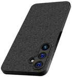Kapa Soft Full Fabric Protective Back Case Cover for Samsung Galaxy A55 (5G) | Shockproof Slim Hard Anti Slip Back Case (Black)