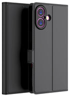 Kapa Noble Slim Magnetic Leather Flip Case Cover for Apple iPhone 17 | Card Holder Stand Flip Wallet Case (Black) - Mobizang