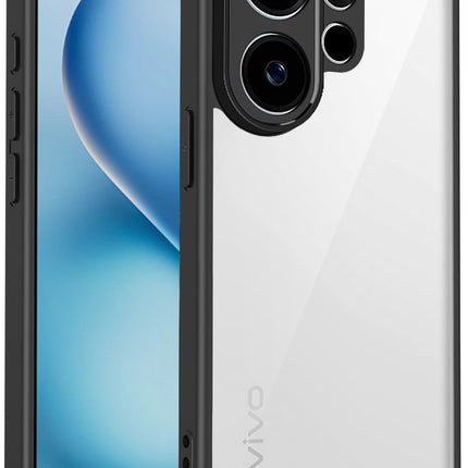 Kapa Hawkeye Clear Slim Tough Back Cover for Vivo V60 / V60e / Vivo T4 Pro 5G | Camera Lens Protector Anti Yellow Shockproof Clear Hybrid Case Cover (Black Sides) - Mobizang