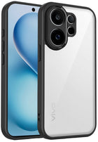 Kapa Hawkeye Clear Slim Tough Back Cover for Vivo V60 / V60e / Vivo T4 Pro 5G | Camera Lens Protector Anti Yellow Shockproof Clear Hybrid Case Cover (Black Sides) - Mobizang