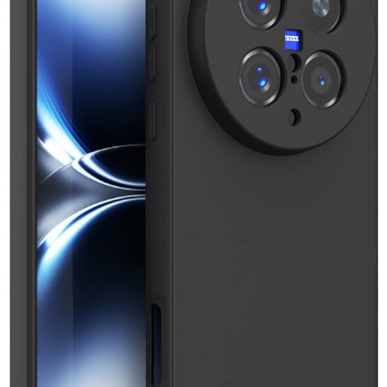 Kapa Matte Protective Lens Flexible Back Cover for Vivo X200 Ultra | Slim Silicone with Soft Lining Shockproof Full Body Bumper Case (Black)