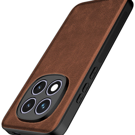 Kapa Tux Leather Back Cover for Redmi Note 15 Pro 5G | Slim Shockproof Camera Protection Bumper Case (Brown) - Mobizang