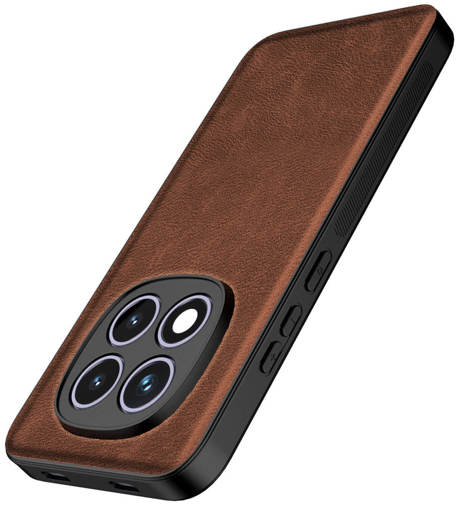 Kapa Tux Leather Back Cover for Redmi Note 15 Pro 5G | Slim Shockproof Camera Protection Bumper Case (Brown) - Mobizang