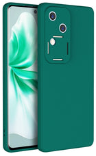 Kapa Matte Protective Lens Flexible Back Cover for Vivo V30 (5G) | Slim Silicone with Soft Lining Shockproof Full Body Bumper Case (Green)