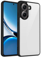 Kapa Hawkeye Clear Slim Tough Back Cover for Poco F7 5G | Camera Lens Protector Anti Yellow Shockproof Clear Hybrid Case Cover (Black Sides)