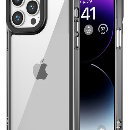 Kapa Warrior Acrylic Clear Back Cover For Apple iPhone 16 Pro | Slim Shockproof [Military Grade Protection] Hybrid Bumper Case (Grey Sides)