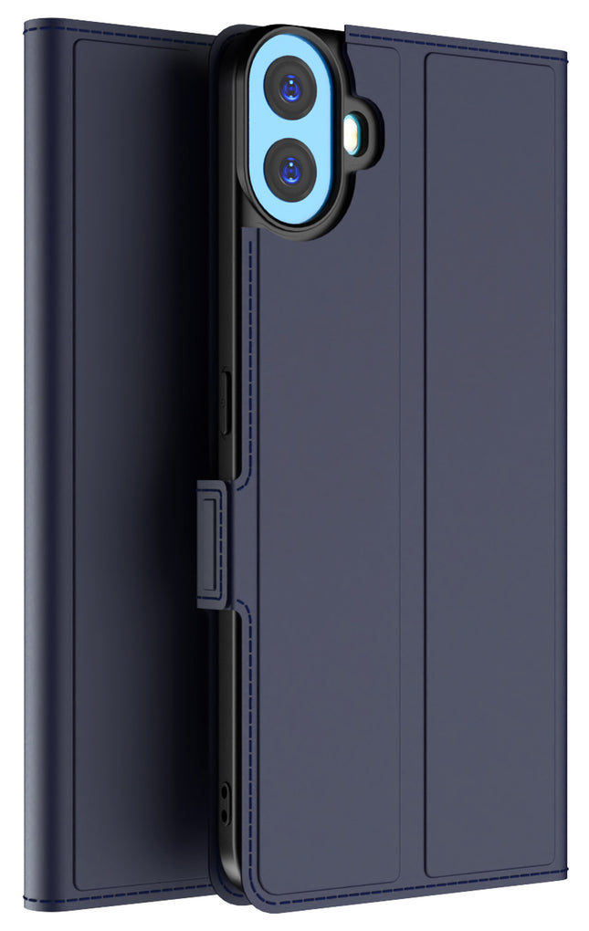 Kapa Noble Slim Magnetic Leather Flip Case Cover for Nothing CMF Phone 1 | Card Holder Stand Flip Wallet Case (Blue)