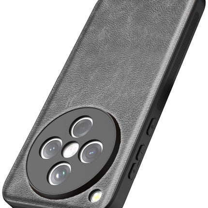 Kapa Tux Leather Back Cover for Oppo Find X8 | Slim Shockproof Camera Protection Bumper Case (Grey)