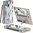 Kapa Magnetic Hinge Case for Samsung Galaxy Z Fold 6 | Inbuilt S-Pen Holder Stand Hybrid Back Cover (Titanium)