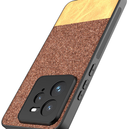 Kapa Soft Fabric & Leather Hybrid Protective Back Cover for Realme GT 7 PRO | Shockproof Slim Hard Anti Slip Back Case (Brown)