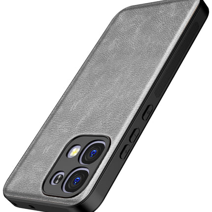 Kapa Tux Leather Back Cover for Oppo F31 5G | Slim Shockproof Camera Protection Bumper Case (Grey) - Mobizang