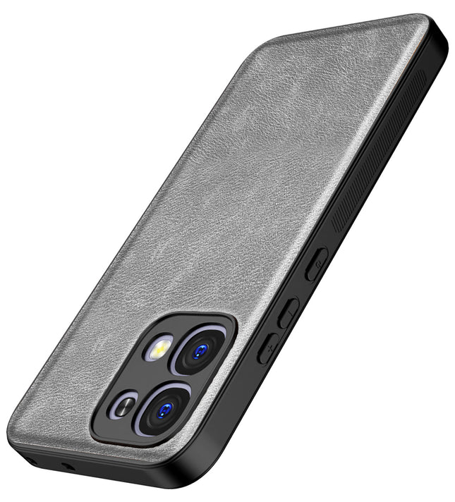 Kapa Tux Leather Back Cover for Oppo F31 5G | Slim Shockproof Camera Protection Bumper Case (Grey) - Mobizang