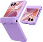 Kapa Textured Grip Hinge Protection Back Cover for Moto Razr 60/50 | with [Inbuilt Glass] Full Body Shockproof Hard Back Case (Purple)