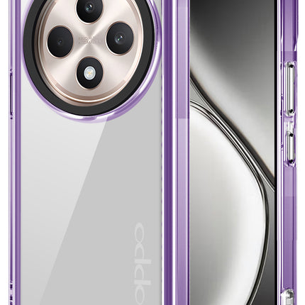 Kapa Warrior Acrylic Clear Back Cover For Oppo F27 Pro / Oppo F27 Pro Plus | Slim Shockproof [Military Grade Protection] Hybrid Bumper Case (Purple Sides)