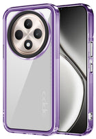 Kapa Warrior Acrylic Clear Back Cover For Oppo F27 Pro / Oppo F27 Pro Plus | Slim Shockproof [Military Grade Protection] Hybrid Bumper Case (Purple Sides)