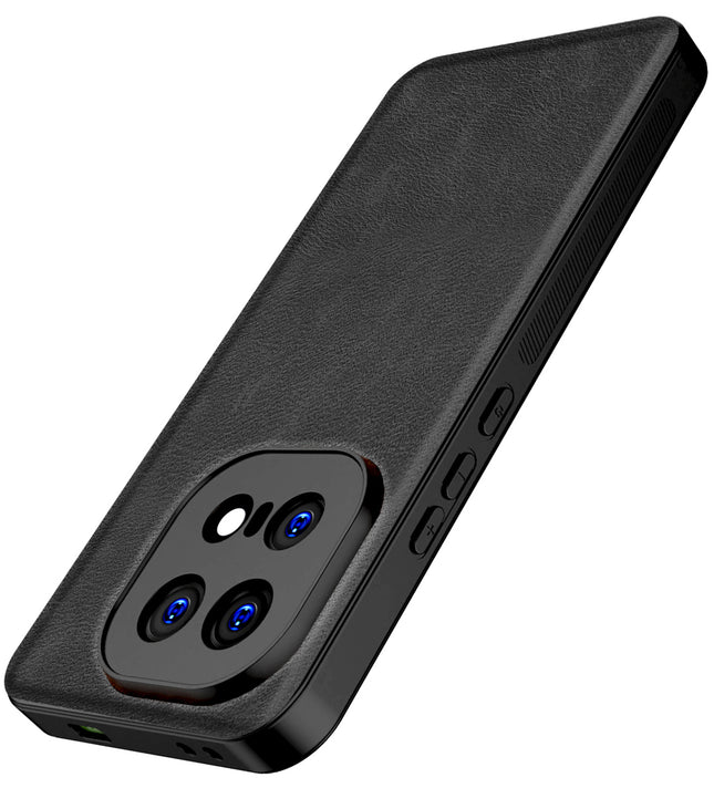 Kapa Tux Leather Back Cover for IQOO 15 5G | Slim Shockproof Camera Protection Bumper Case (Black)