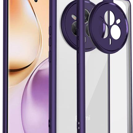 Kapa Hawkeye Clear Back Cover for Realme 14 Pro 5G | Camera Lens Protector Shockproof Slim Clear Case Cover (Purple Sides)