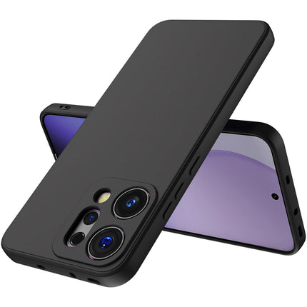 Kapa Matte Protective Lens Flexible Back Cover for Oppo Reno 14 Pro 5G | Slim Silicone with Soft Lining Shockproof Full Body Bumper Case (Black)