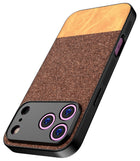 Kapa Soft Fabric & Leather Hybrid Protective Back Cover for Apple iPhone 17 Pro Max | Shockproof Slim Hard Anti Slip Back Case (Brown)
