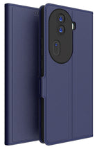 Kapa Noble Slim Magnetic Leather Flip Case Cover for Oppo Reno 11 PRO (5G) | Card Holder Stand Flip Wallet Case (Blue)