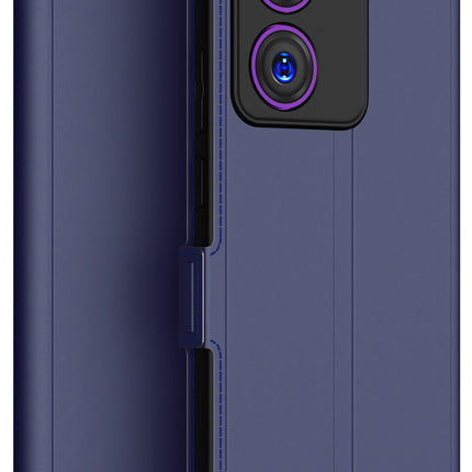 Kapa Noble Slim Magnetic Leather Flip Case Cover for Realme P3 Ultra | Card Holder Stand Flip Wallet Case (Blue)