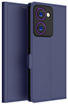 Kapa Noble Slim Magnetic Leather Flip Case Cover for Realme P3 Ultra | Card Holder Stand Flip Wallet Case (Blue)
