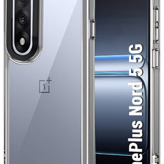 Kapa Warrior Acrylic Clear Back Cover For OnePlus Nord 5 | Slim Shockproof [Military Grade Protection] Hybrid Bumper Case (Grey Sides) - Mobizang