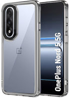 Kapa Warrior Acrylic Clear Back Cover For OnePlus Nord 5 | Slim Shockproof [Military Grade Protection] Hybrid Bumper Case (Grey Sides) - Mobizang