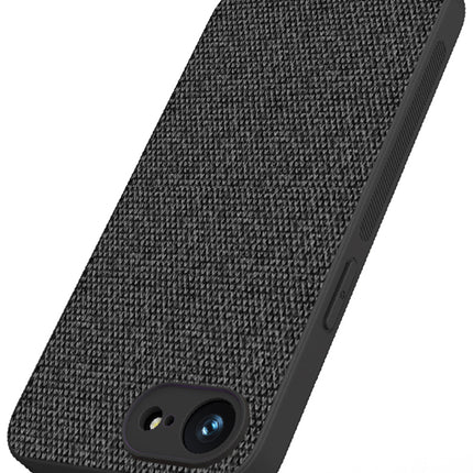 Kapa Soft Full Fabric Protective Back Case Cover for Apple iPhone 16E | Shockproof Slim Hard Anti Slip Back Case (Black)